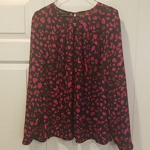 Jones New York Navy & Fuscia Blouse Size 16W